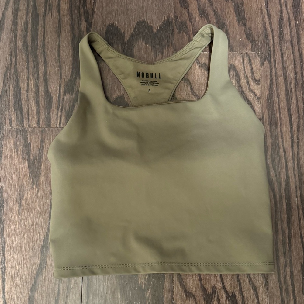 Olive green nobull crop bra size S